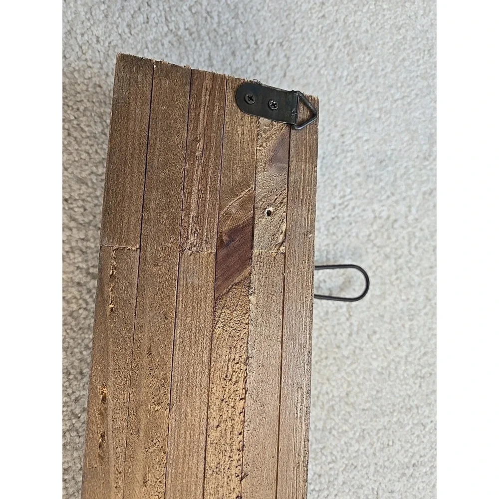 Shabby Blue Wood 4 large Coat Hooks Farmhouse 32